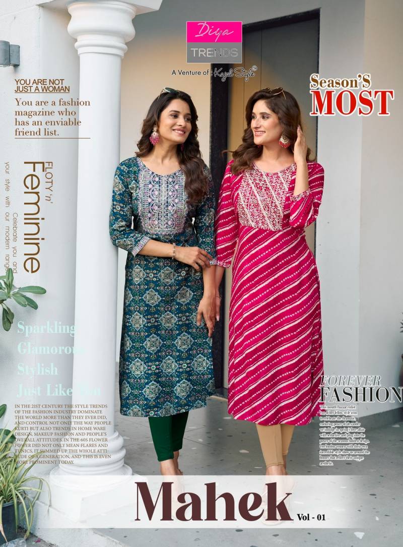 Diya Trends Mahek Vol 1 Casual Wear Printed Kurti Collection