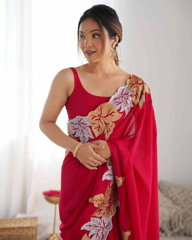 Ds 710 Embroidered Party Wear Saree Collection