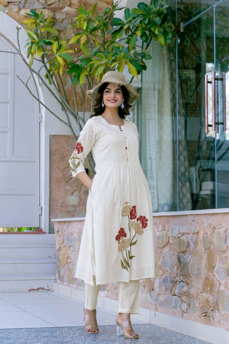 Tanyaa P 240 Mul Cotton A Line Kurti With Bottom Collection