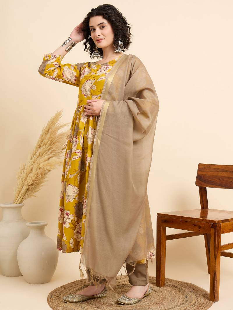 Dhruvi 285 Rayon Casual Wear Kurti Bottom With Dupatta