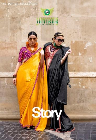 Sanskar Story Sartin Sequence Party Wear Saree Collection