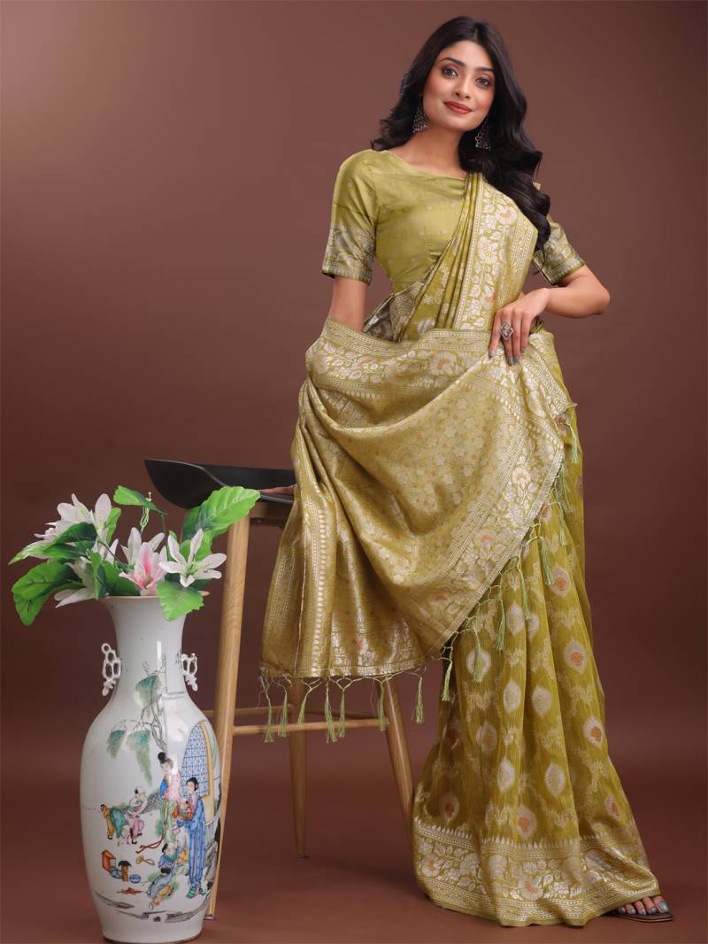 Ast Zarista Wedding Wear Linen Stylish Saree Collection