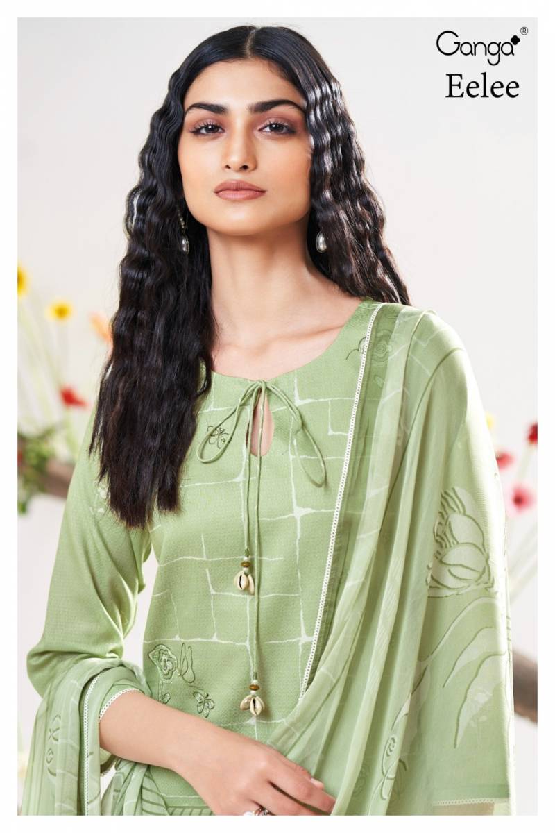 Ganga Eelee Jacquard Printed Salwar Suit Collection