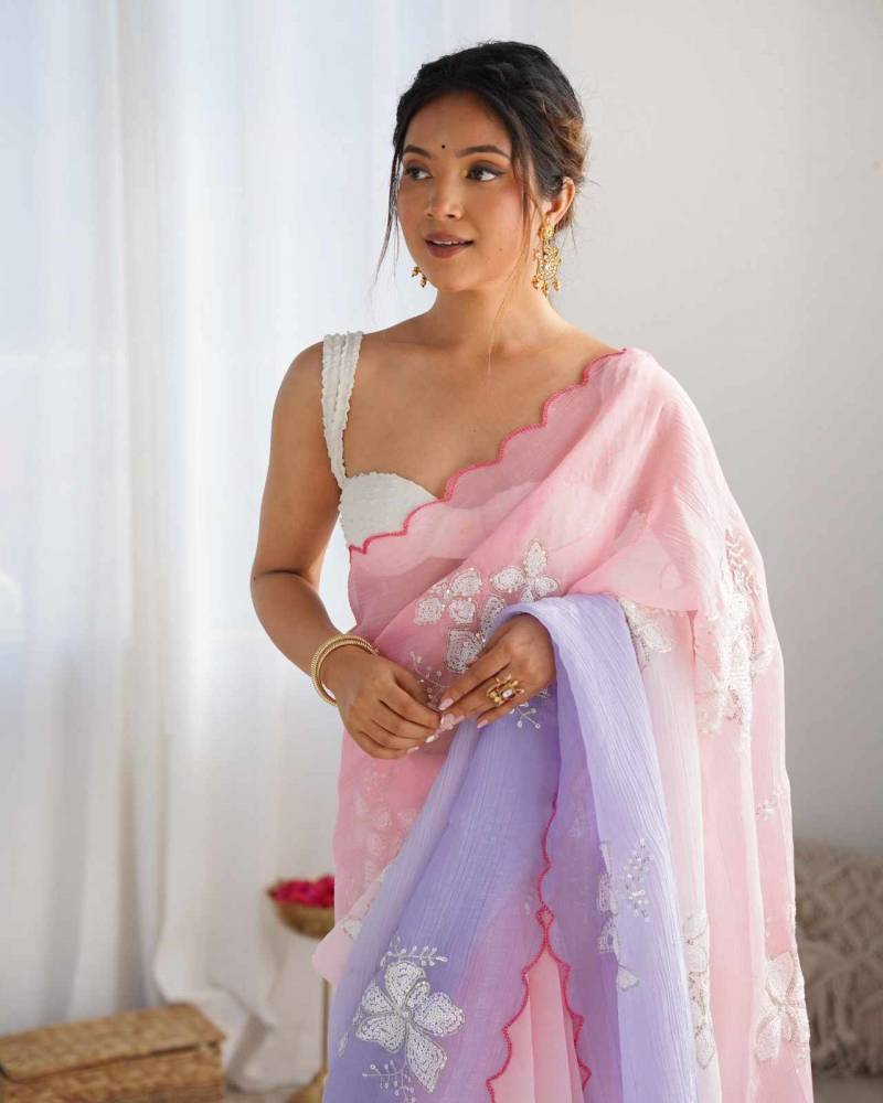 Ds 689 Beautiful Silk Embroidered Party Wear Saree Collection