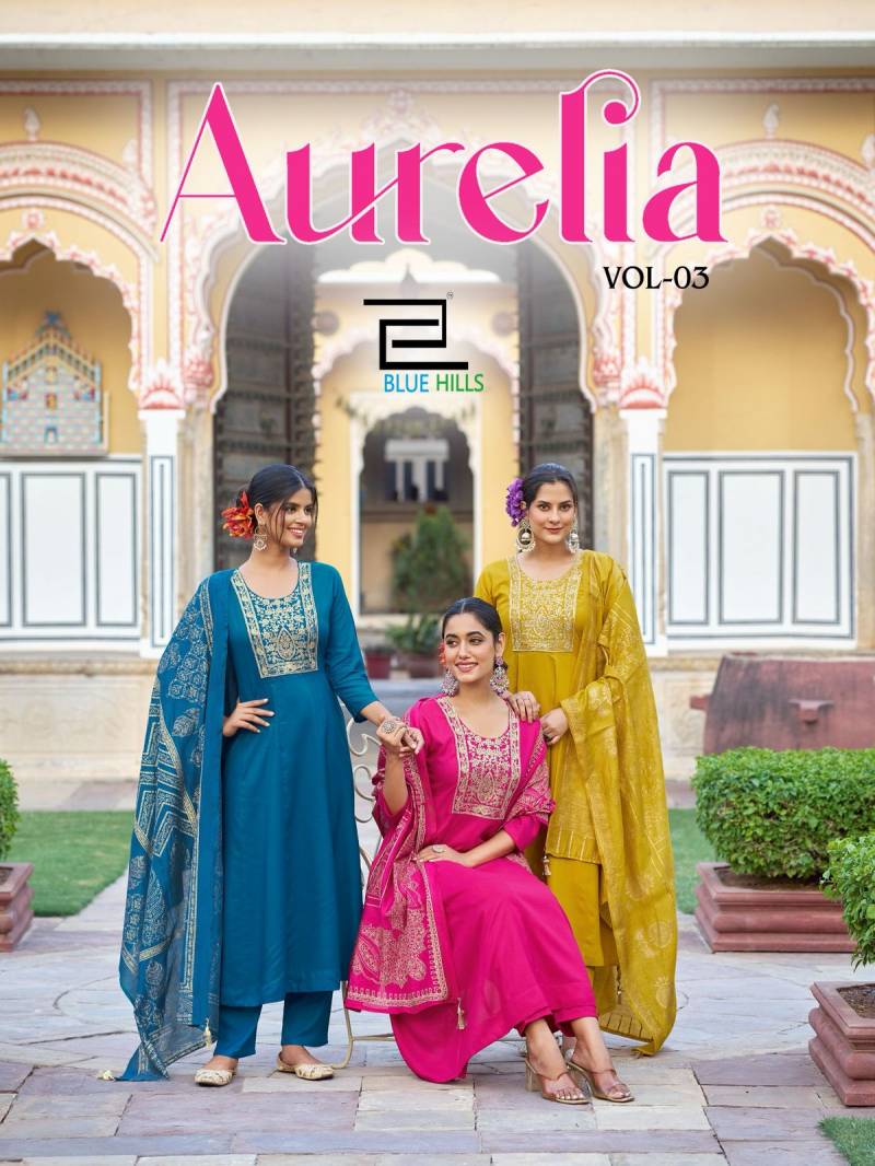 Blue Hills Aurelia Vol 3 Anarkali Kurti Bottom With Dupatta Collection