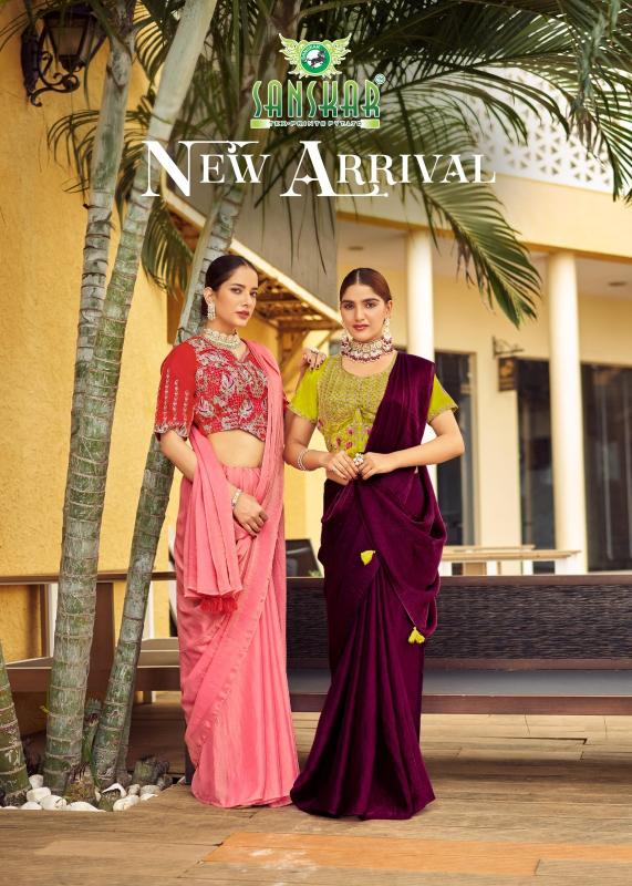 Sanskar New Arrival Simar Contrast Embroidery Saree Collection