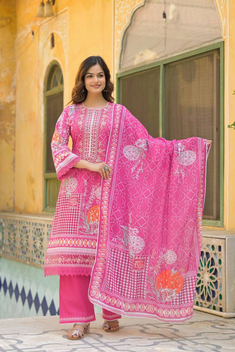 Tanyaa P 253 Handwork Cotton Kurti Bottom With Dupatta