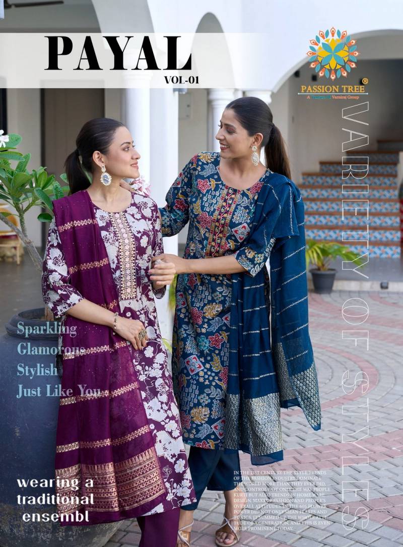 Passion Tree Payal Vol 1 Printed Kurti Pant With Dupatta Collection