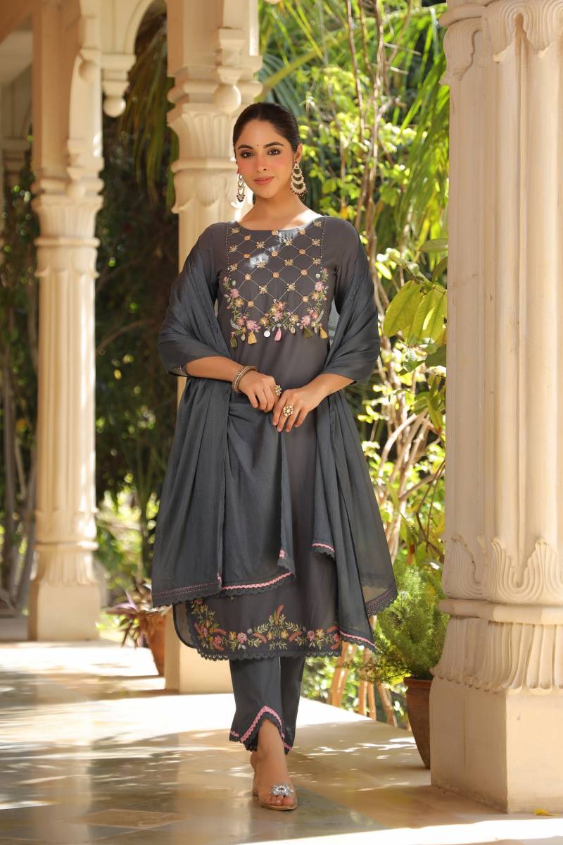 Tanyaa P 247 Cotton Readymade Kurti Pant With Dupatta