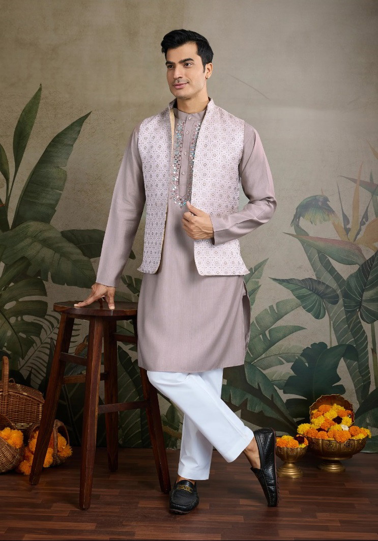 Shubhvastra Royal Drape 1 Silk Wedding Kurta With Koti Men Collection