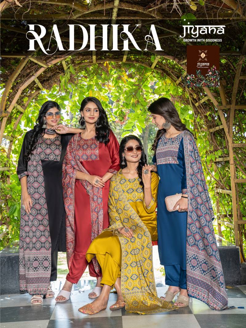 Jiyana Radhika Gajji Silk Designer Kurti Bottom With Dupatta Collection