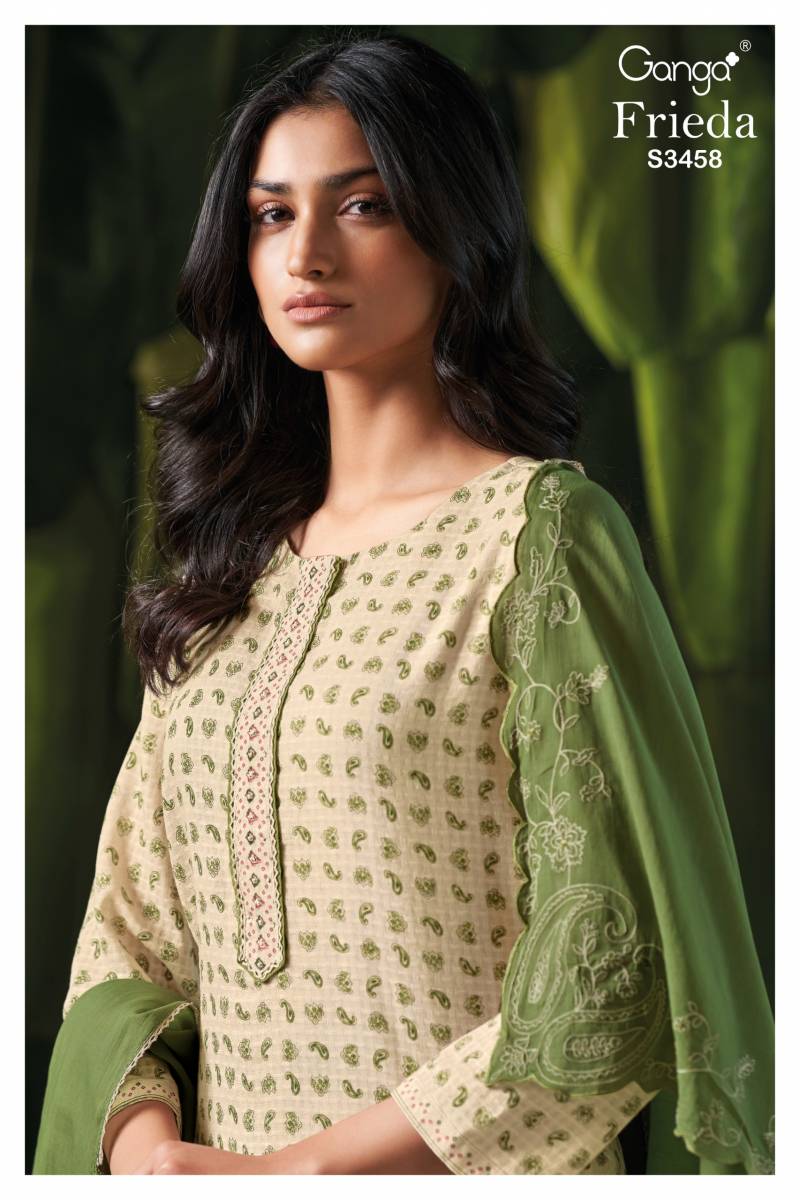 Ganga Frieda Designer Jacquard Printed Salwar Suit Collection
