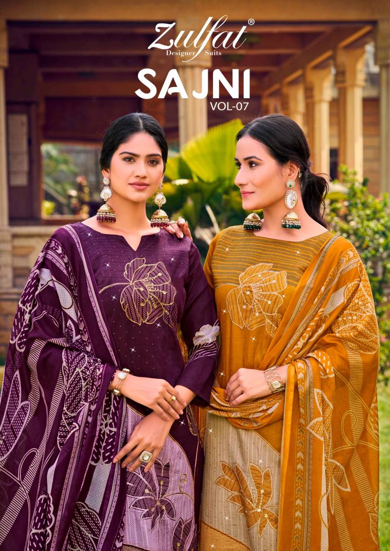 Zulfat Sajni Vol 7 Designer Printed Dress Material Collection