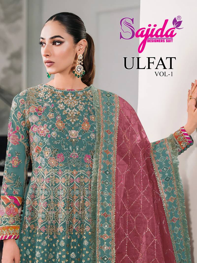 Sajida Ulfat Vol 1 Net Designer Pakistani Salwar Kameez Collection