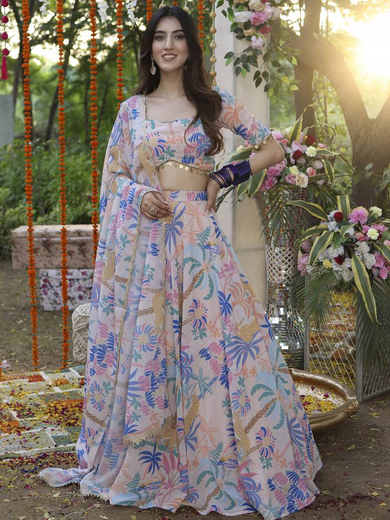Jangle 1 Colours Georgette Party Wear Lehenga Choli Collection