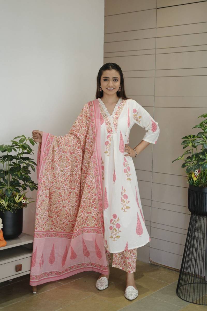 Tanyaa P 281 Cotton Printed Kurti Bottom With Dupatta