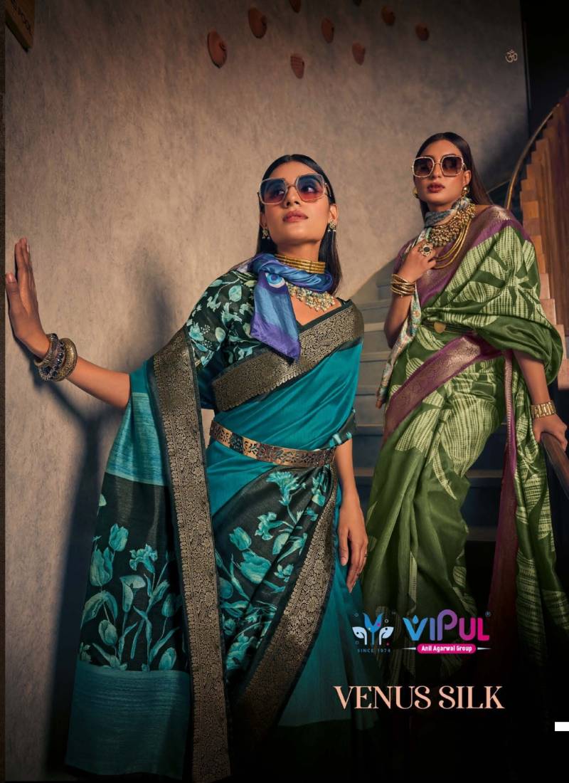 Vipul Venus Silk Two Tone Silk Designer Saree Collection