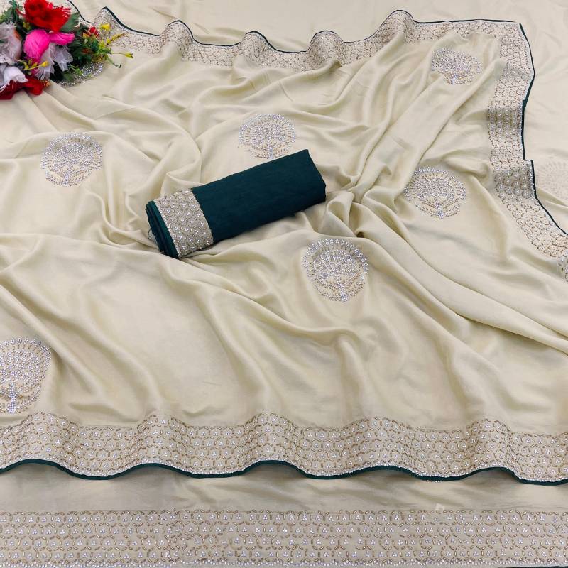 Vt 6020 Embroidered Georgette Party Wear Saree Collection