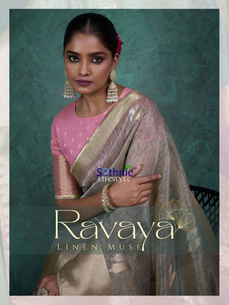 Sethnic Ravaya Linen Blend Sequins Designer Saree Collection