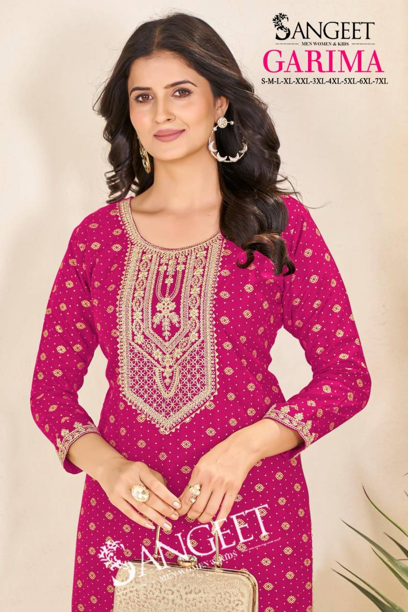 Sangeet Garima Daily Wear Embroidered Kurti Collection