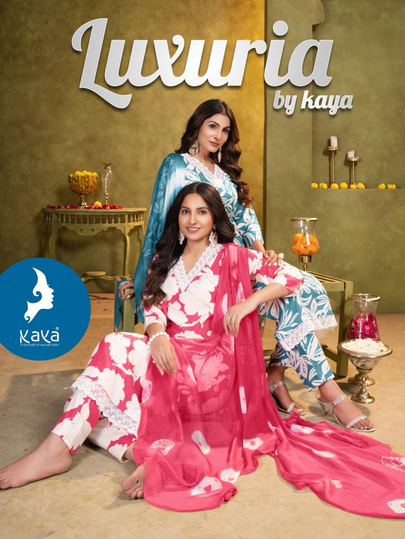Kaya Luxuria Printed Kurti Pant With Dupatta Collection