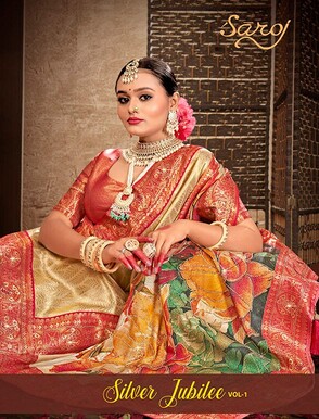 Saroj Silver Jubilee Saroski Vol 1 Wedding Wear Silk Saree Collection