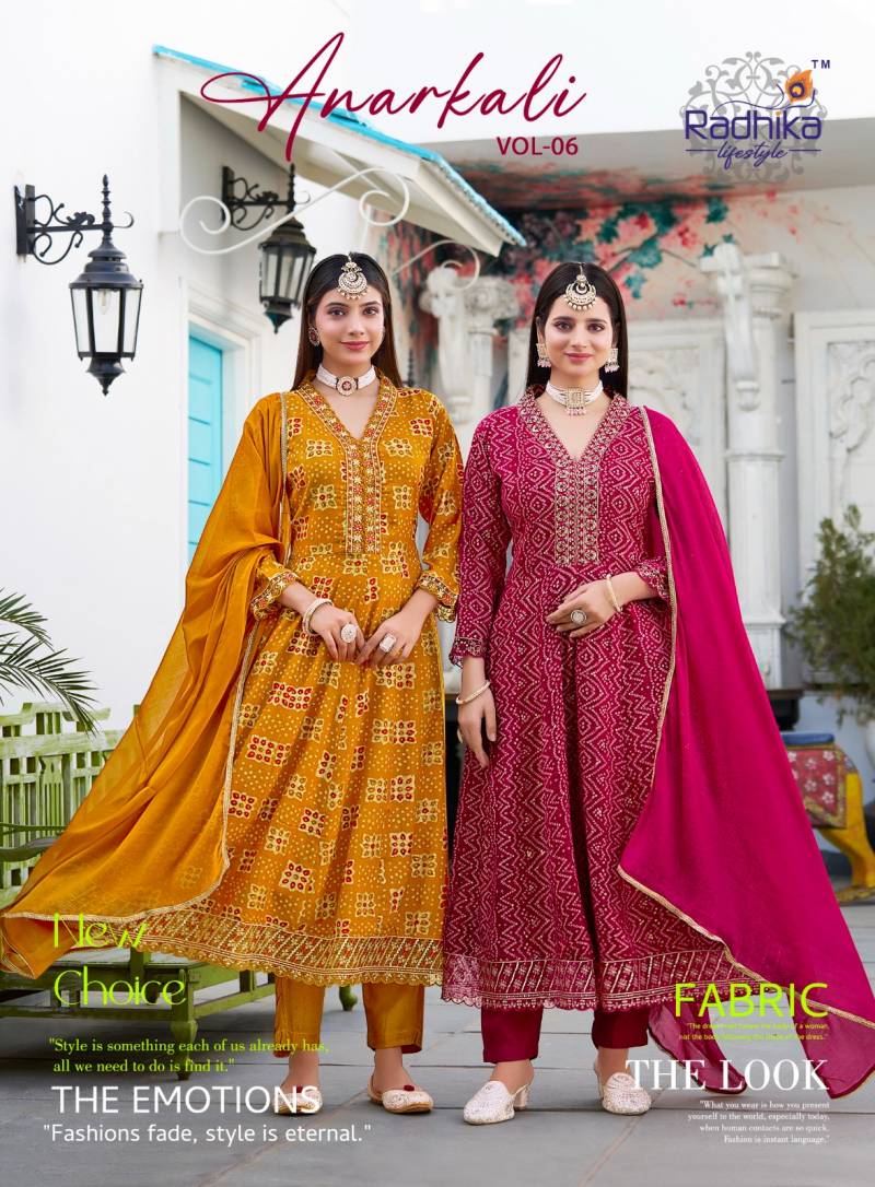 Radhika Anarkali Vol 6 Printed Kurti Pant With Dupatta Collection