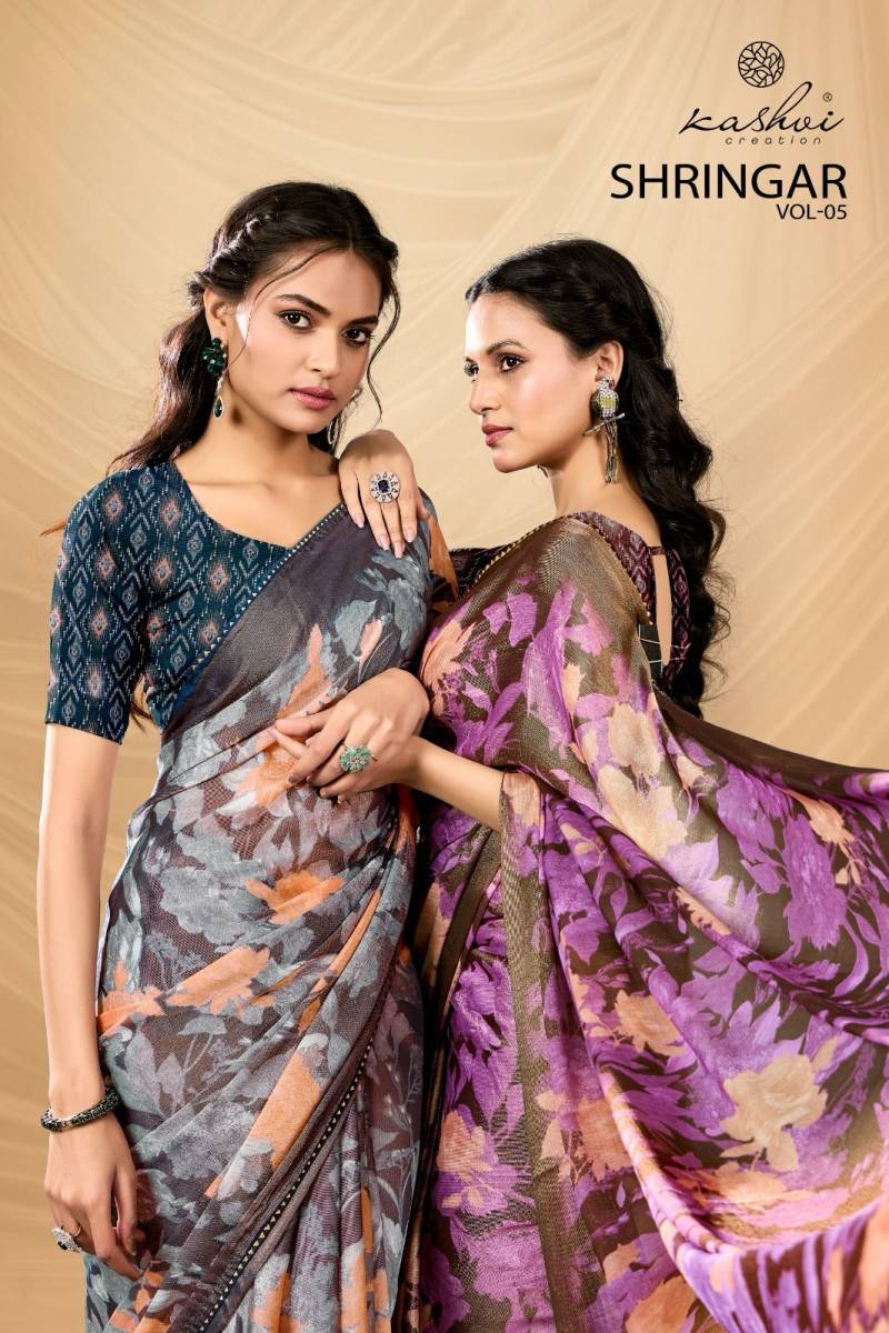 Kashvi Shringar Vol 5 Brasso Fancy Foil Printed Saree Collection