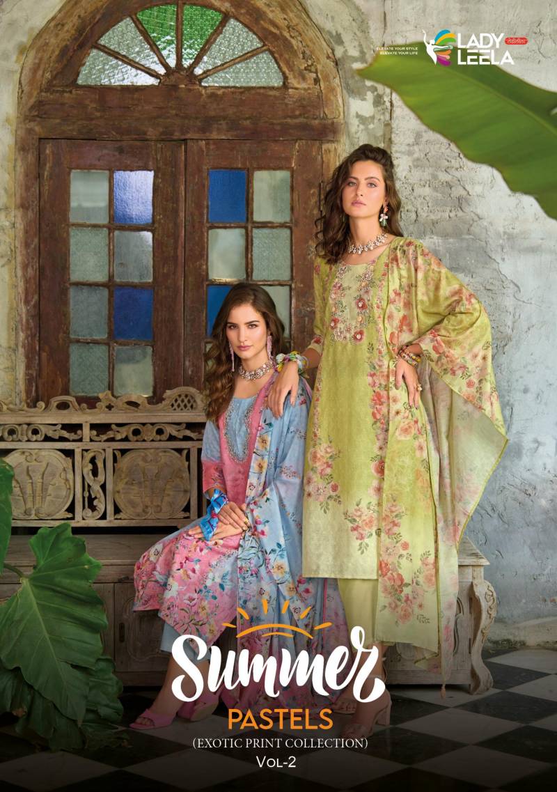 Lady Leela Summer Pastels Vol 2 Casual Linen Kurti Pant With Dupatta