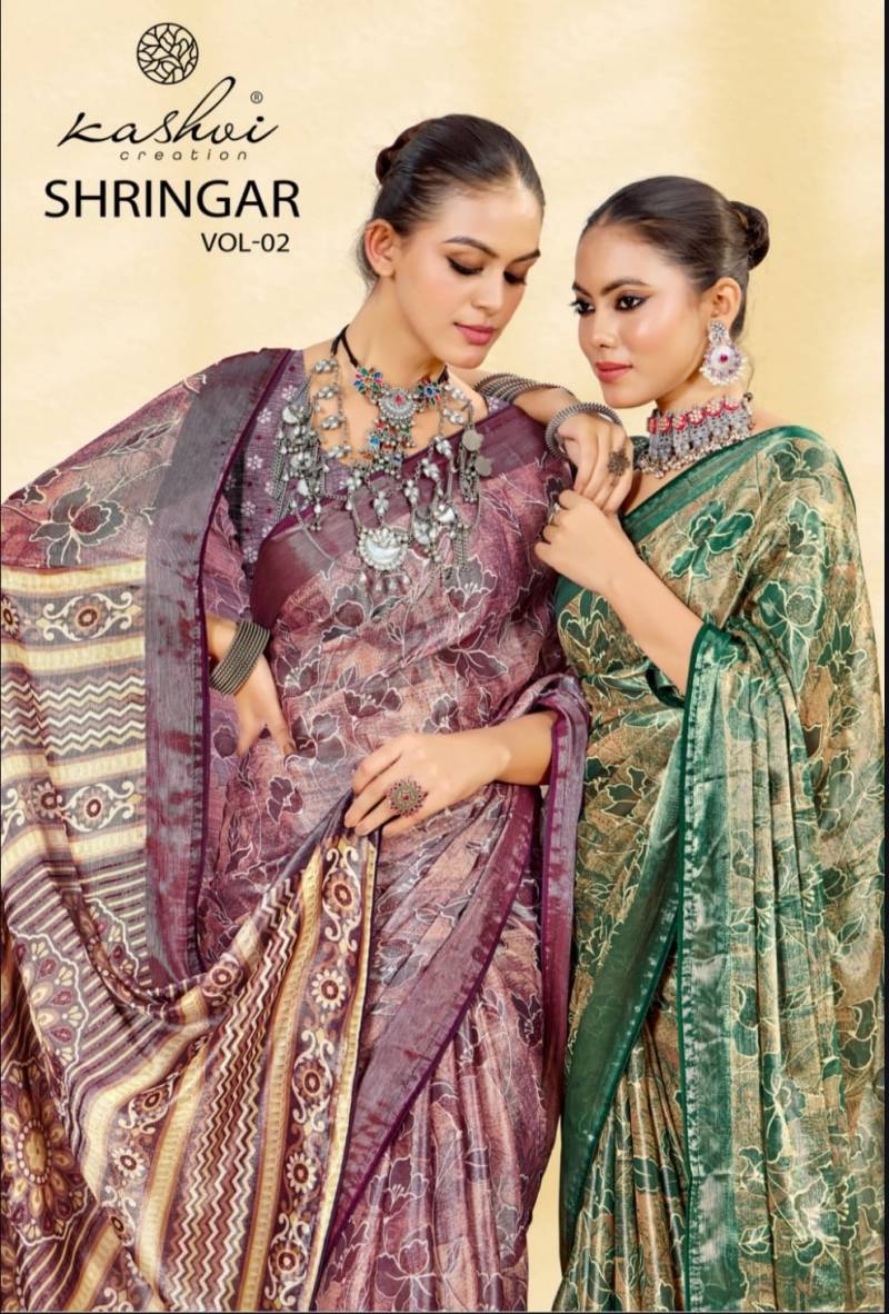 Kashvi Shringar Vol 2 Brasso Fancy Foil Printed Saree Collection