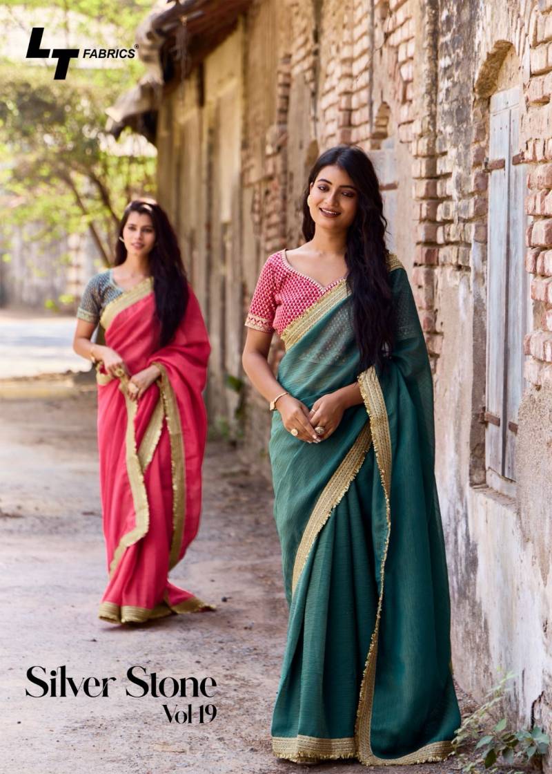 Kashvi Silver Stone Vol 19 Pattern Lace Border Fancy Saree Collection