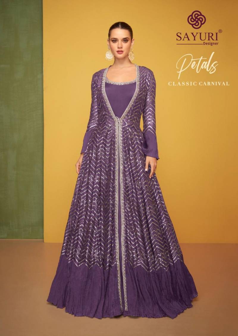 Sayuri Petals Classic Silk Designer Gown Collection