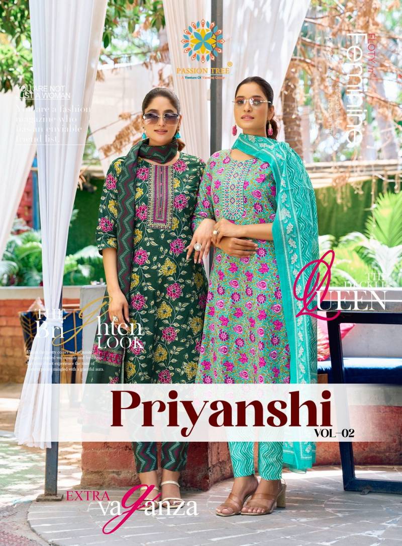 Passion Tree Priyanshi Vol 2 Cotton Kurti Bottom With Dupatta