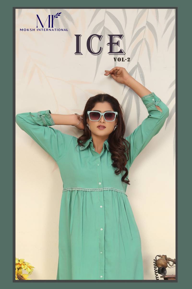 Moksh Ice Vol 2 Rinkal Soft Cotton Kurti With Bottom Collection