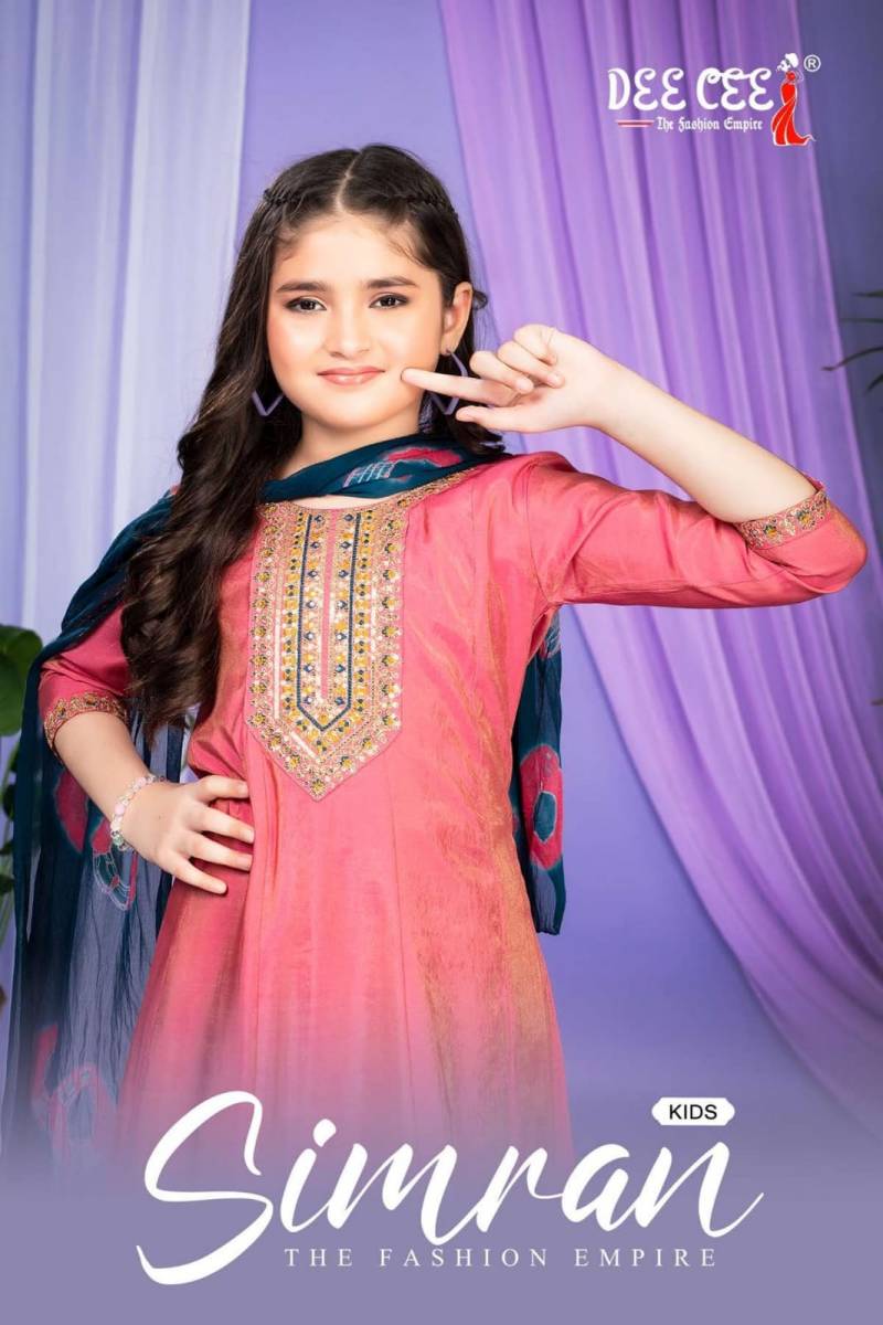 Deecee Simran Embroidered Kids Kurti Bottom With Dupatta