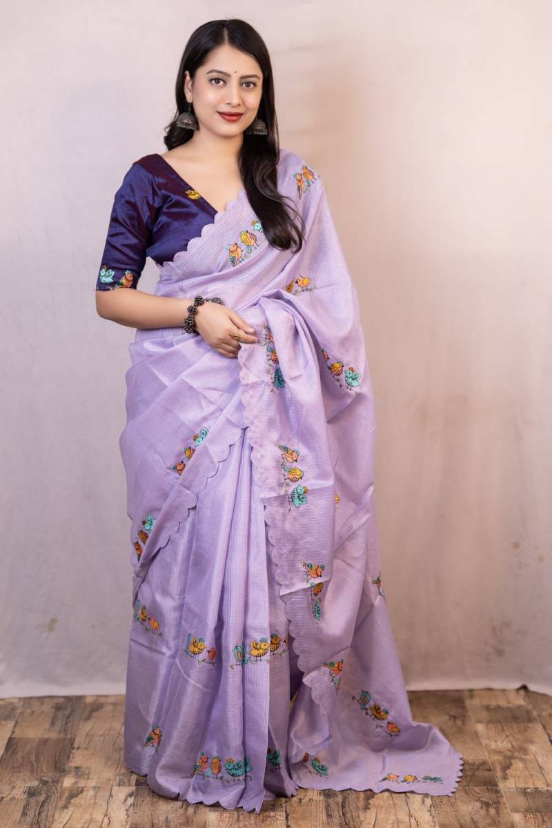 Kc 609 Embroidered Soft Silk Saree Collection