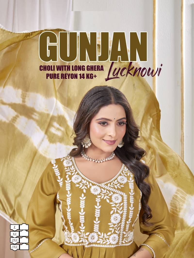Gunjan Lucknowi Kurti Bottom With Dupatta Collection