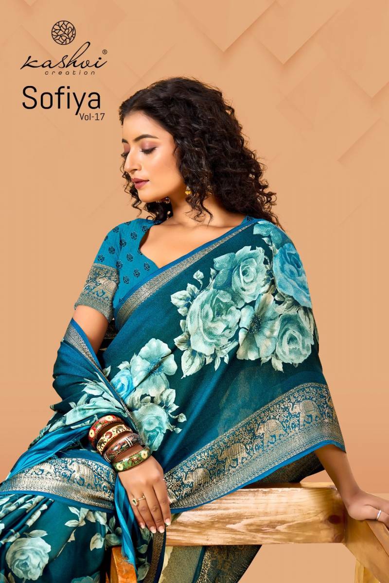 Kashvi Sofiya Vol 17 Designer Zari Border Saree Collection
