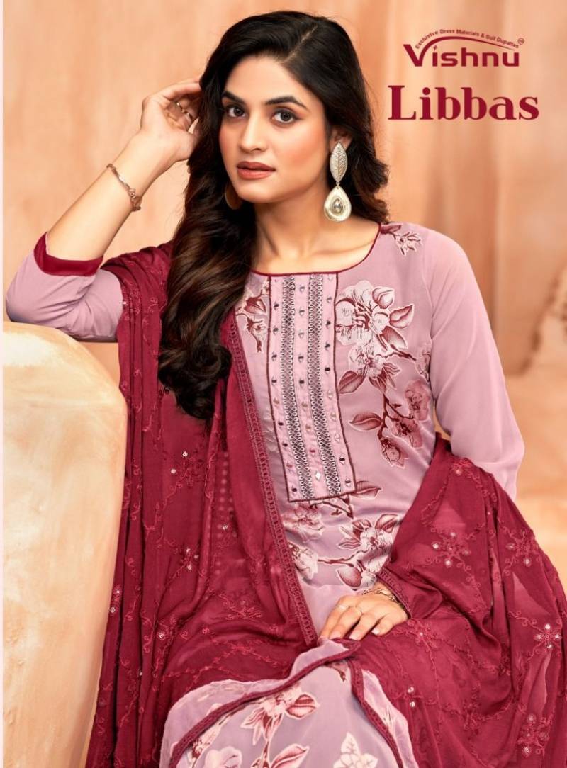 Vishnu Libbas Georgette Brasso Dress Material Collection