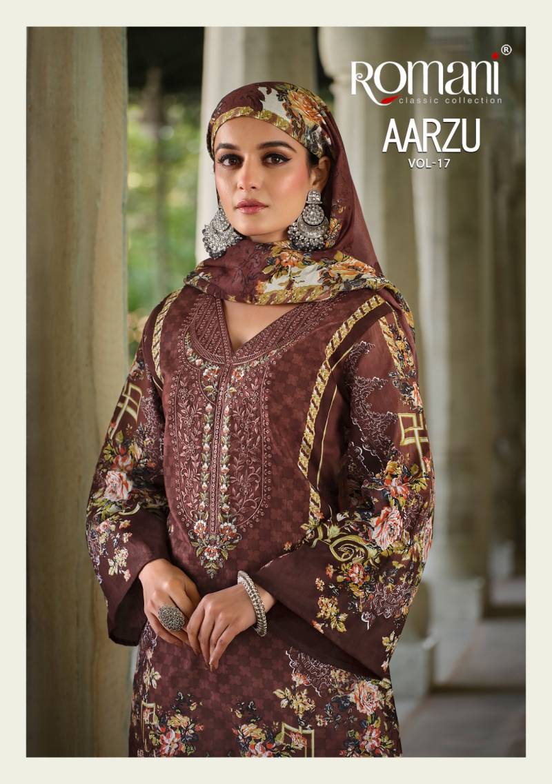 Romani Aarzu Vol 17 Soft Cotton Printed Dress Material