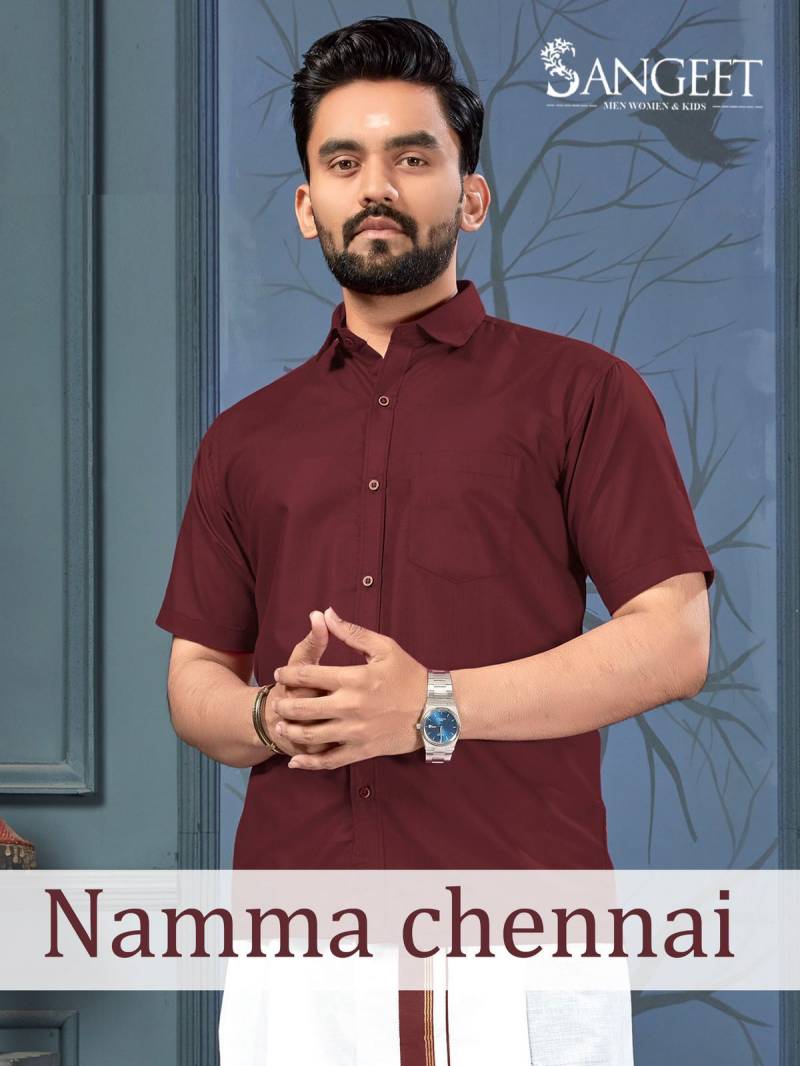 Sangeet Namma Chennai Cotton Slub Shirt With Vesti