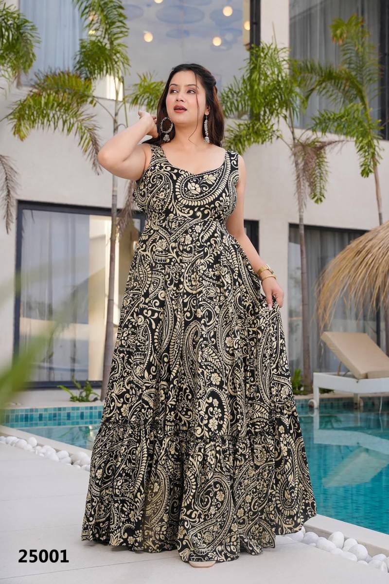 Lucaya Vol 25 Rayon Stylish Printed Fancy Gown Collection