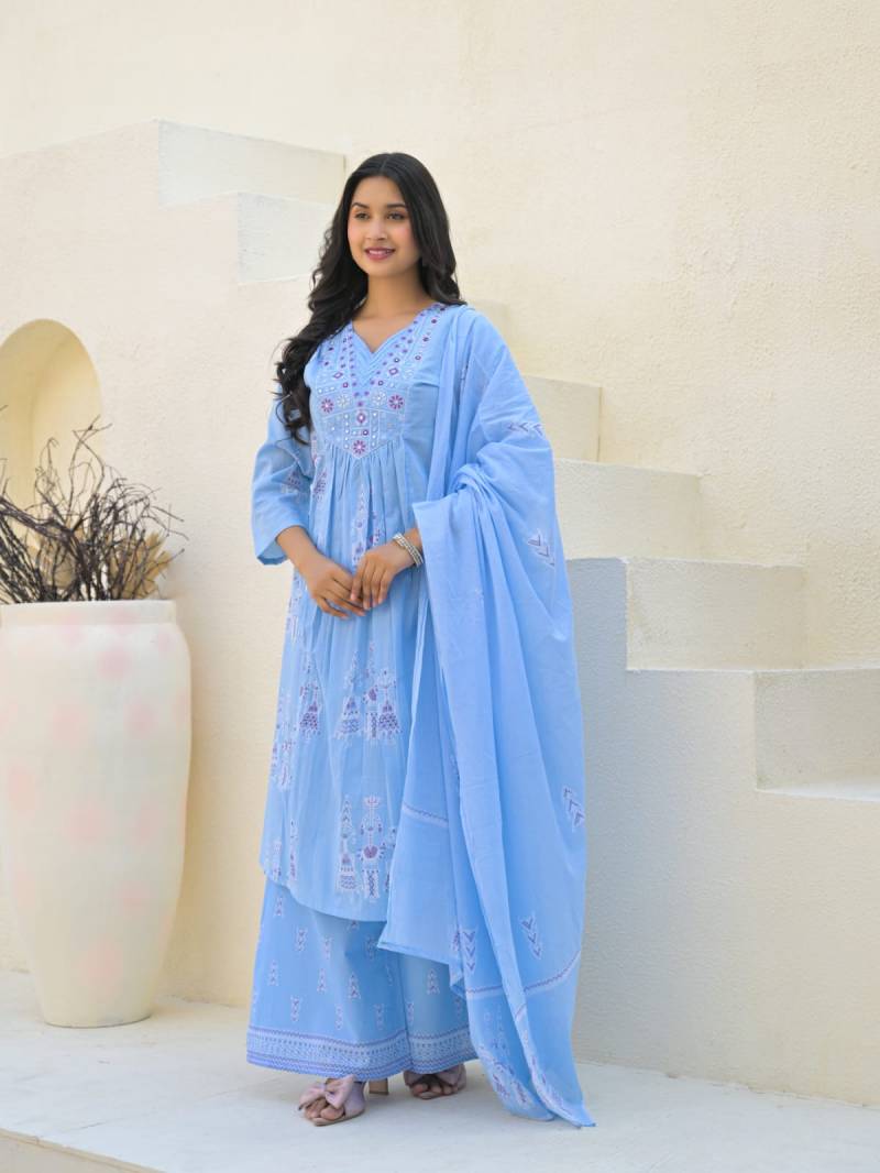 Tanyaa P 332 Mul Cotton A Line Flair Readymade Dress Collection