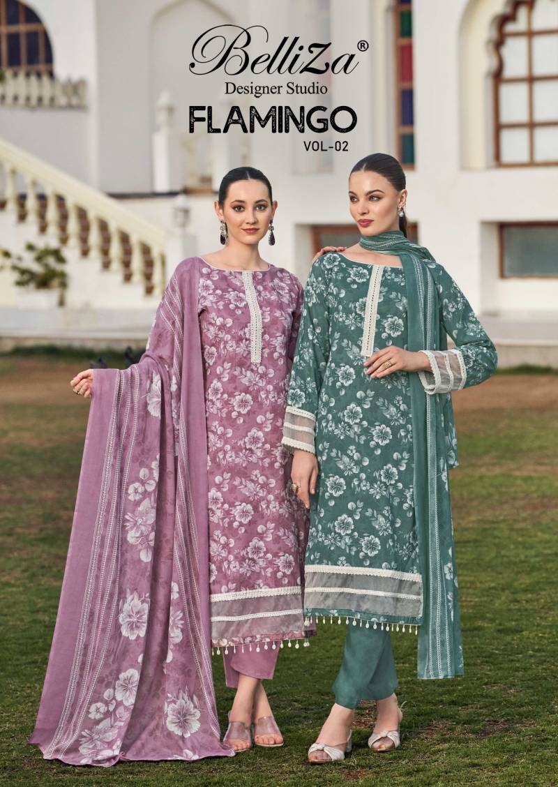Belliza Flamingo Vol 2 Cotton Printed Dress Material Collection