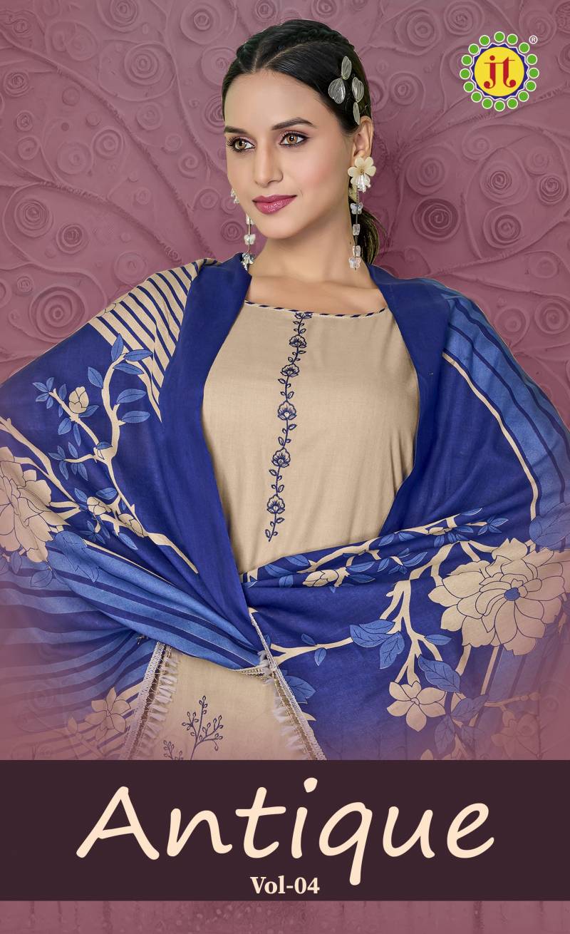 Jt Antique Vol 4 Embroidered Work Dress Material Collection
