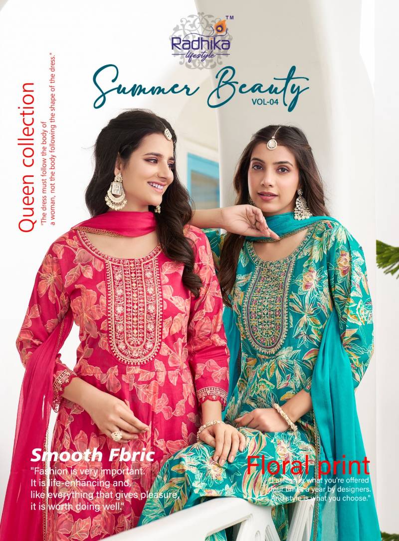 Radhika Summer Beauty Vol 4 Anarkali Kurti Bottom With Dupatta