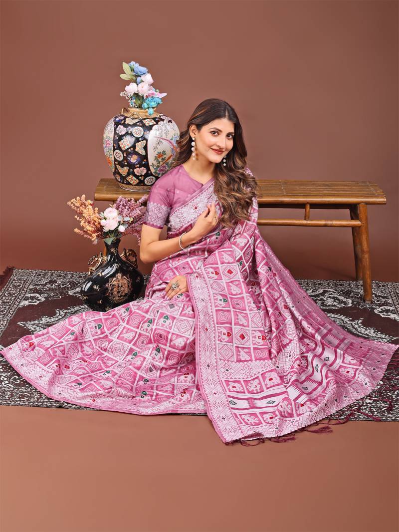 Astita Bandhej Wedding Wear Linen Cotton Saree Collection