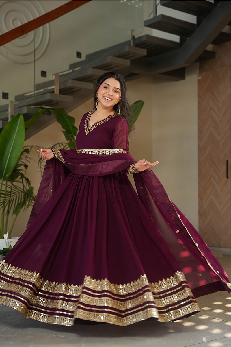 Jf 2492 Faux Blooming Designer Gown With Dupatta Collection