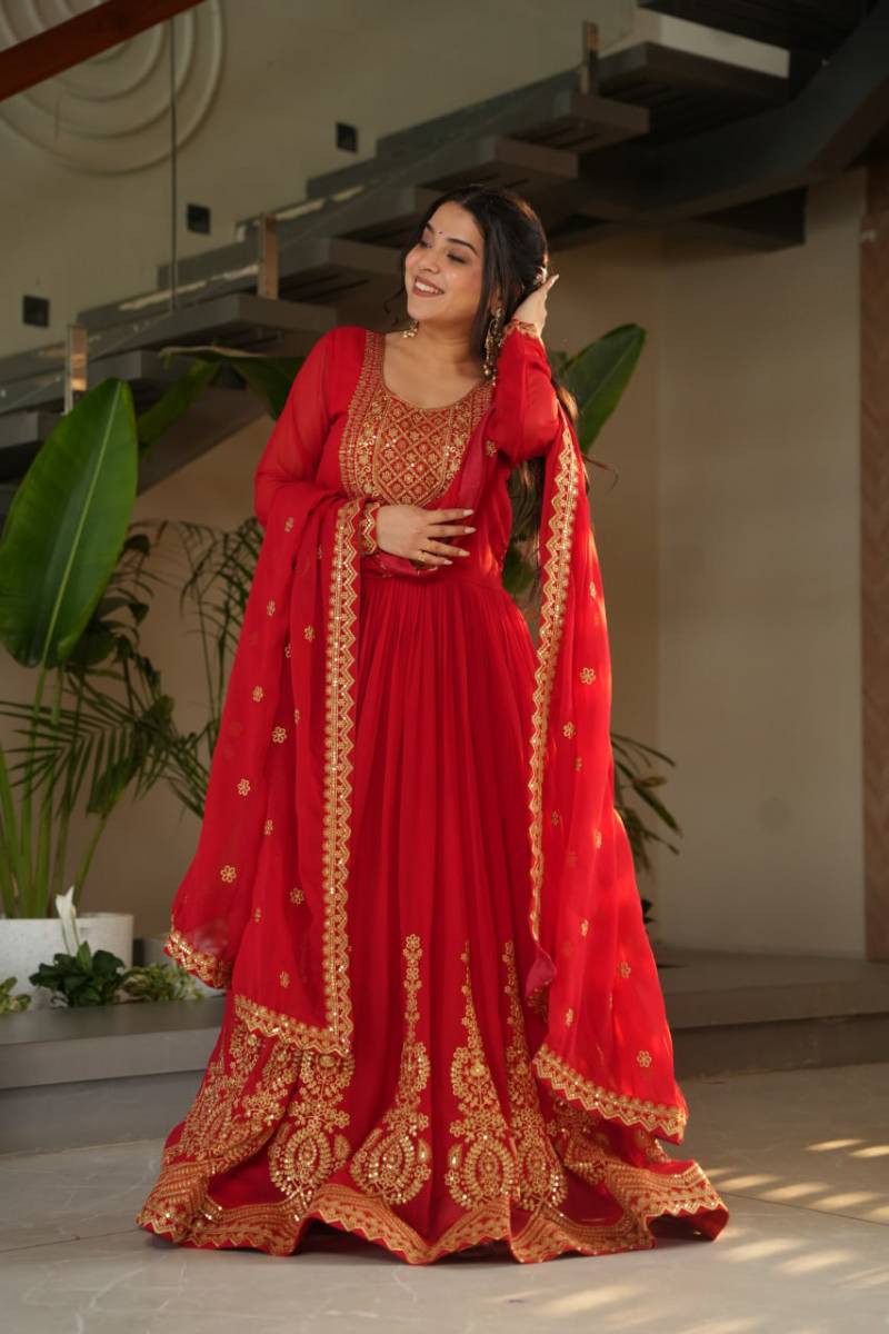 Luna Vol 50 Embroidered Designer Gown With Dupatta Collection
