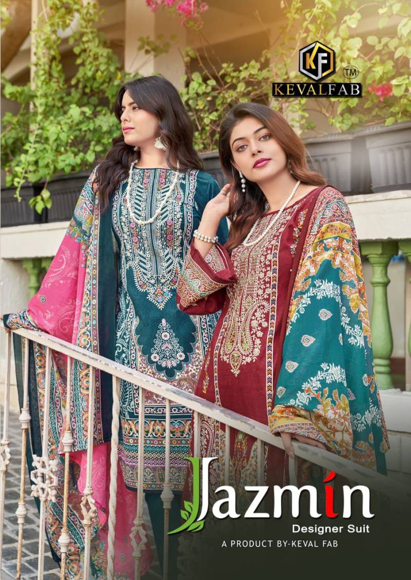 Keval Jazmin Embroidered Work Dress Material Collection